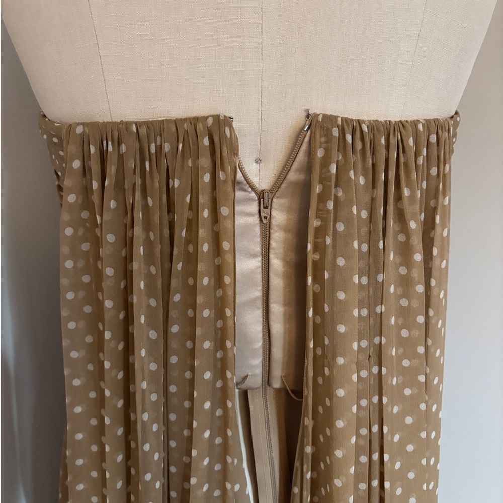 Melinda Eng Draped Scarf / Shawl Tan Polka Dot Dress - Picture 13 of 14